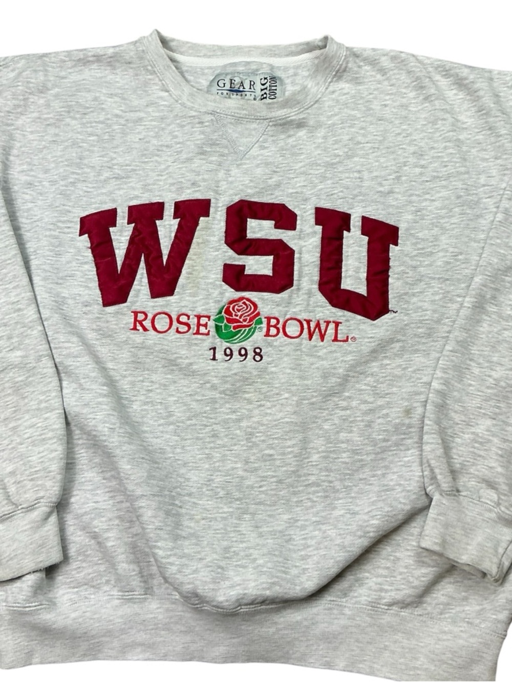 Vintage Washington State Cougars 1998 Rose Bowl Crewneck crimson and gray WAZZU